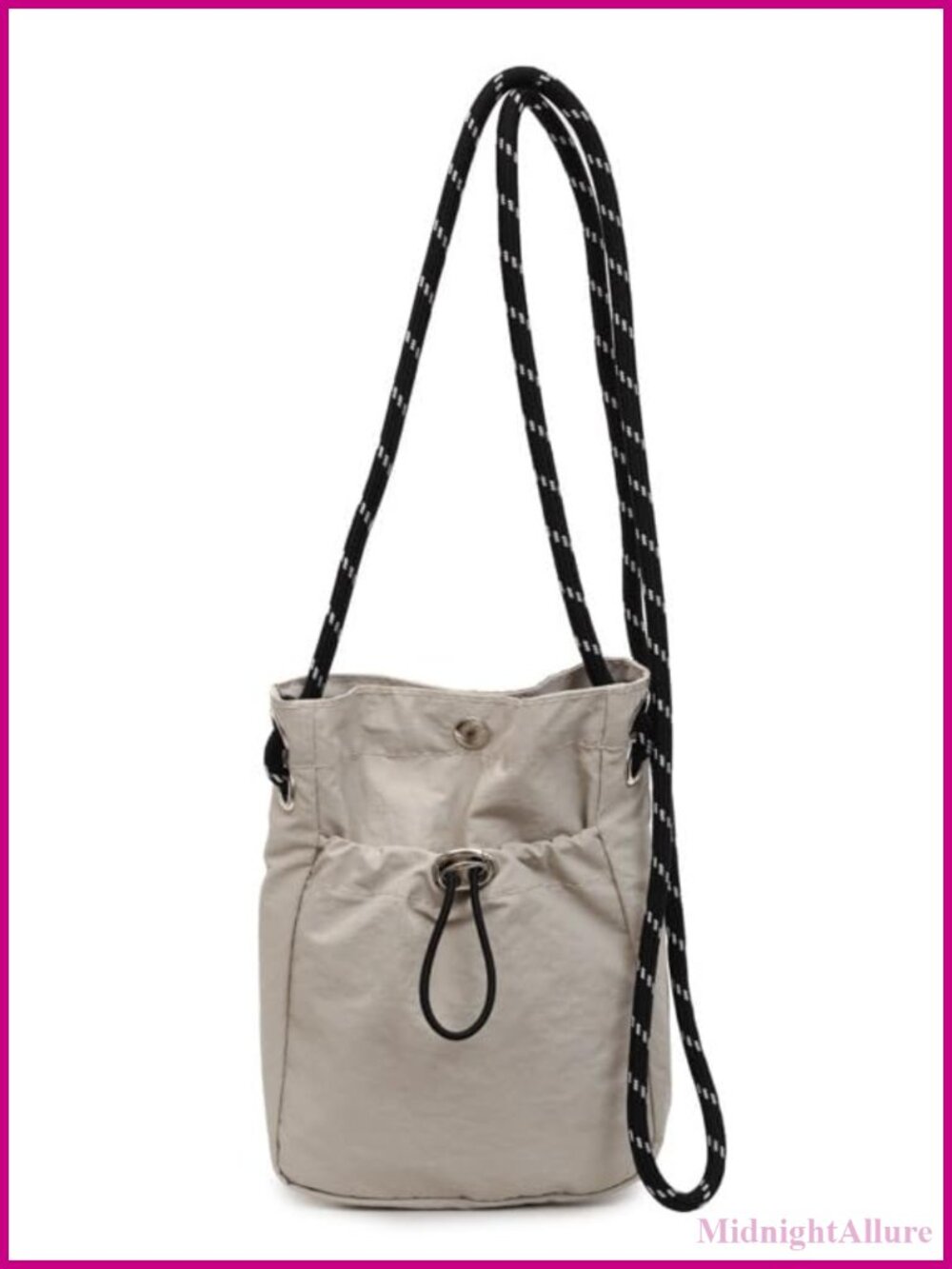 Small Nylon Bucket Bag Drawstring Crossbody Mini Cinch Water Bottle Bag